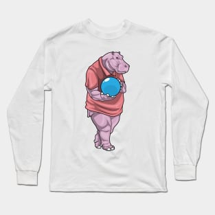 Hippo Bowling Bowling ball Long Sleeve T-Shirt